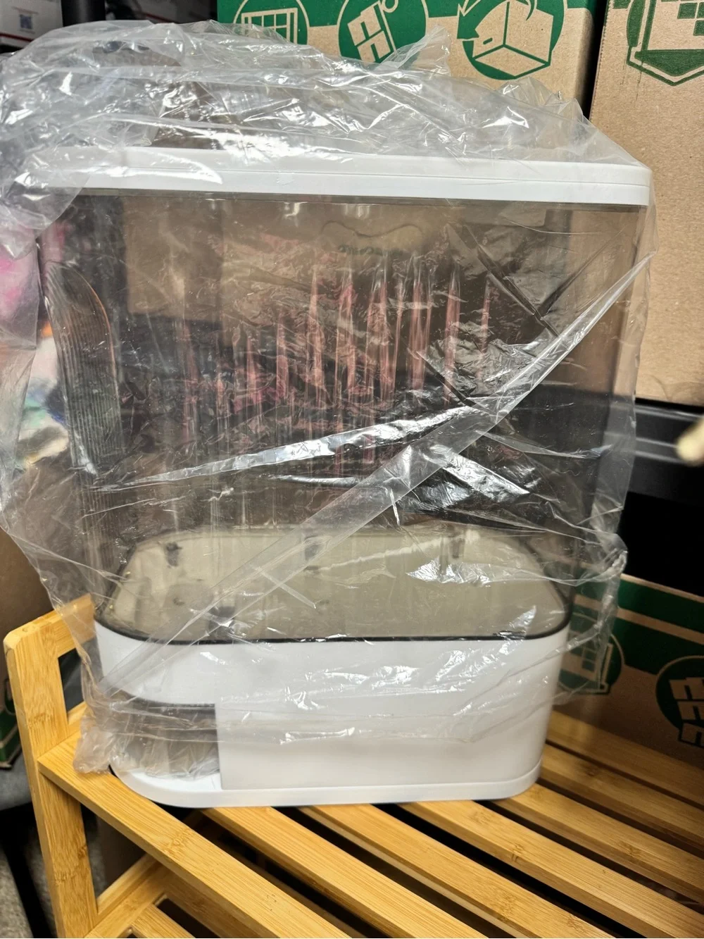 White and Clear Countertop rice container